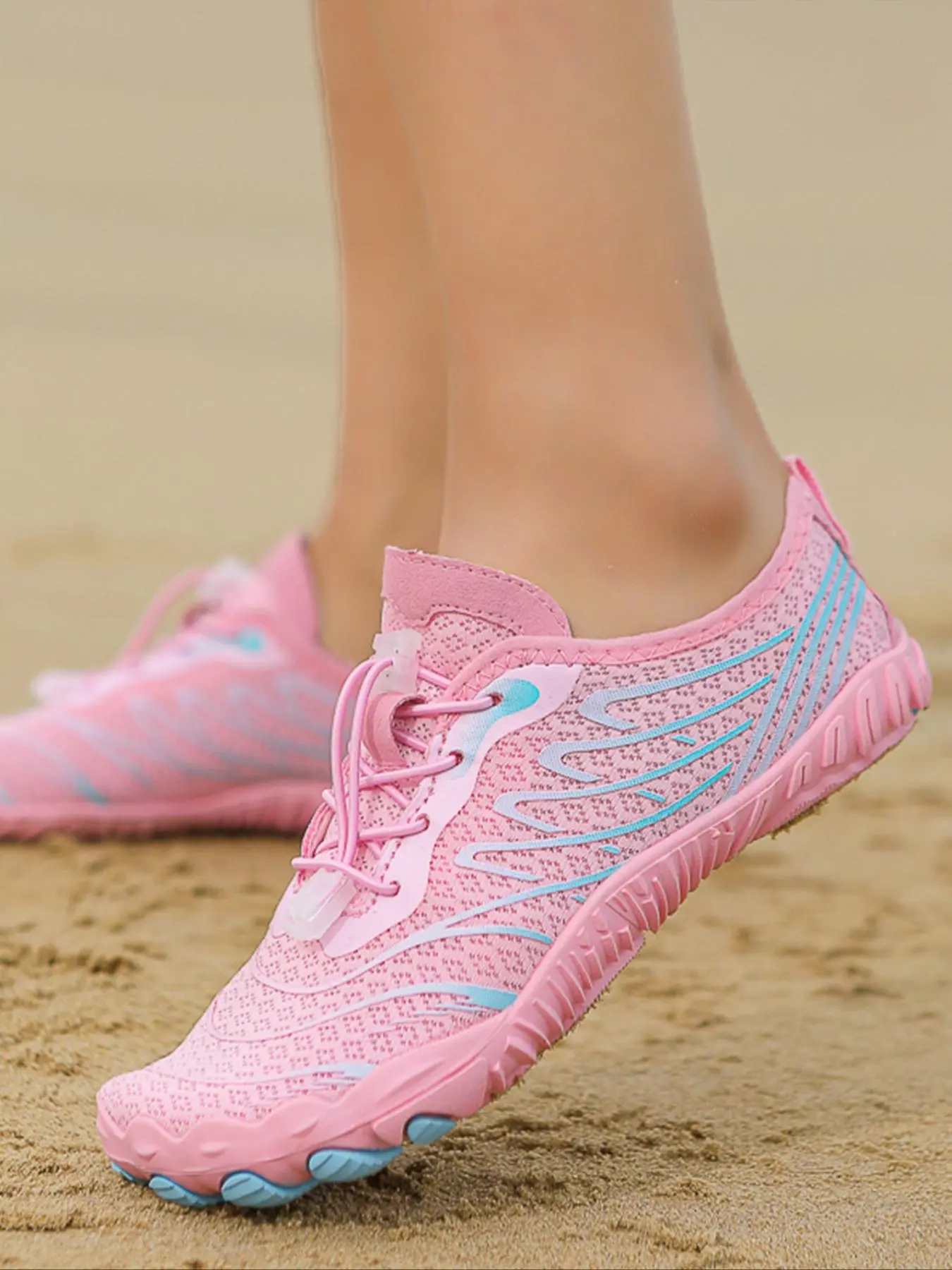 Women's Colorblock Lace Up River Trekking Shoes, Casual Sporty Quick Drying Water Shoes, Outdoor Beach Shoes For Swimming & Fishing, 2024 Summer Water Swimming Shoes Aqua Shoes, 2024 Summer Water Shoes