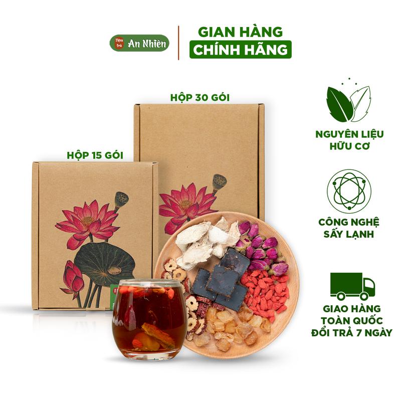 Trà Gừng Đường Nâu Thảo Mộc An Nhiên trục hàn, giảm hàn lạnh, ấm bụng NGÀY DÂU, Nguyên liệu thiên nhiên, Hữu cơ, Sấy lạnh