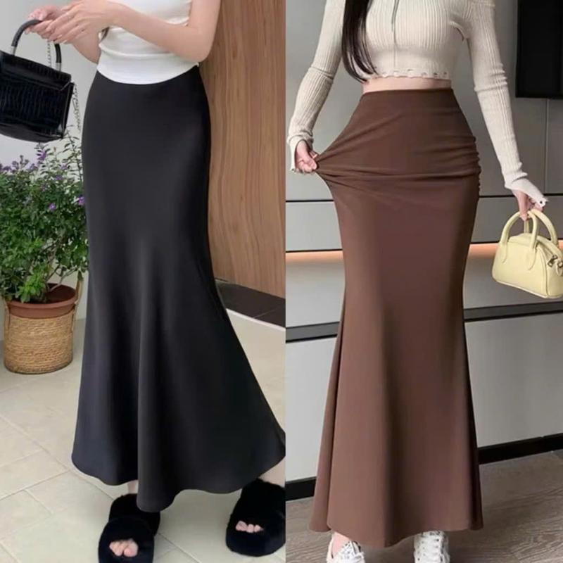 SM - Chân váy đuôi cá nhún hông dáng dài xoè nhẹ mặc siêu tôn dáng - Thun gân lạnh Ck432 Nữ Women Top Nữ Women Đen