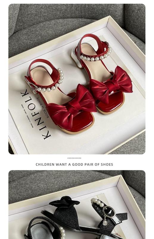 Product Introduction of Sandal Perempuan, Fesyen, Sandal Puteri, Sandal Kanak-kanak, Koleksi Musim Panas 2024, Sesuai untuk Kanak-kanak Sederhana dan Besar, Tapak Lembut, Ikatan bentuk rama-rama Tumit Tinggi Kecil, Kasut Puteri Perempuan 9