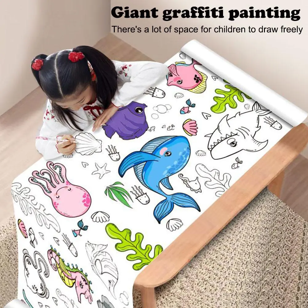 3M Childrens Coloring and Drawing Paper Scroll for Graffiti and Painting Ideal for Kids I3Q9