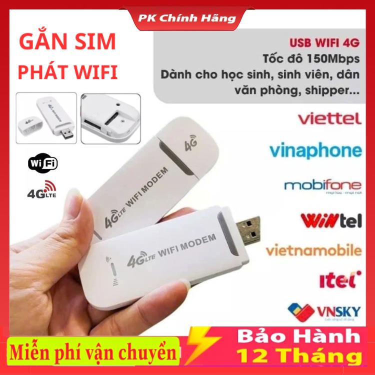 USB 4G LTE phát Wifi từ sim 3G/4G dùng được đa mạng - Bộ phát wifi di động
