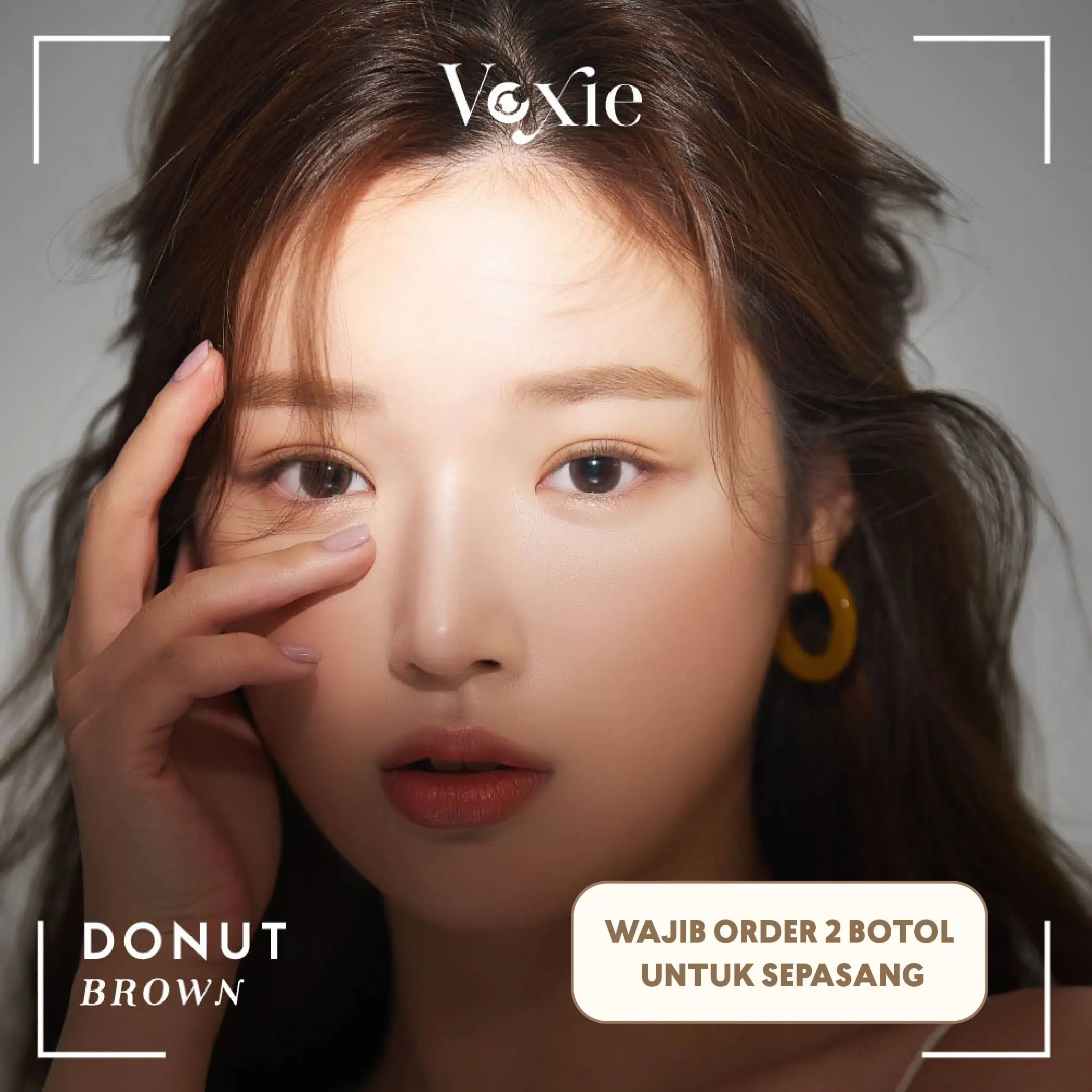Kawai Gankyu SoftLens - Voxie Donut Brown (1botol/SETENGAH PASANG) Contact Lens