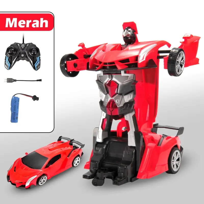 Mainan Mobil Remote Control Transformasi Robot, Rechargeable - Hadiah Ulang Tahun Anak Laki-Laki Toys mobile rc  bus  remote  control 7