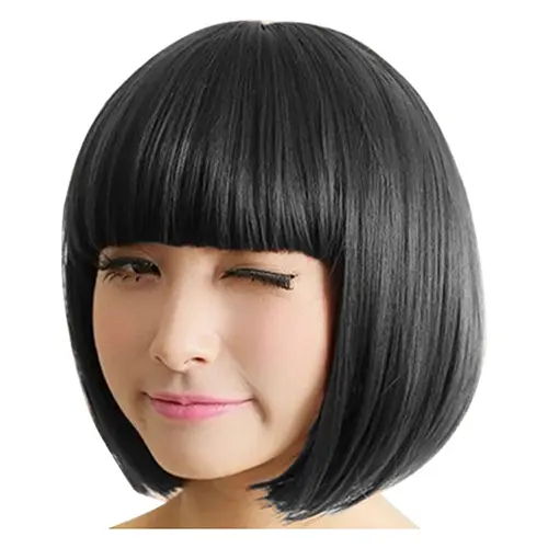 Tóc Giả Thời Trang Cho Nữ, Tóc Ngắn Thẳng, Đầy Đủ, Cosplay, Tiệc Tùng, Bob, Buổi Tối 4
