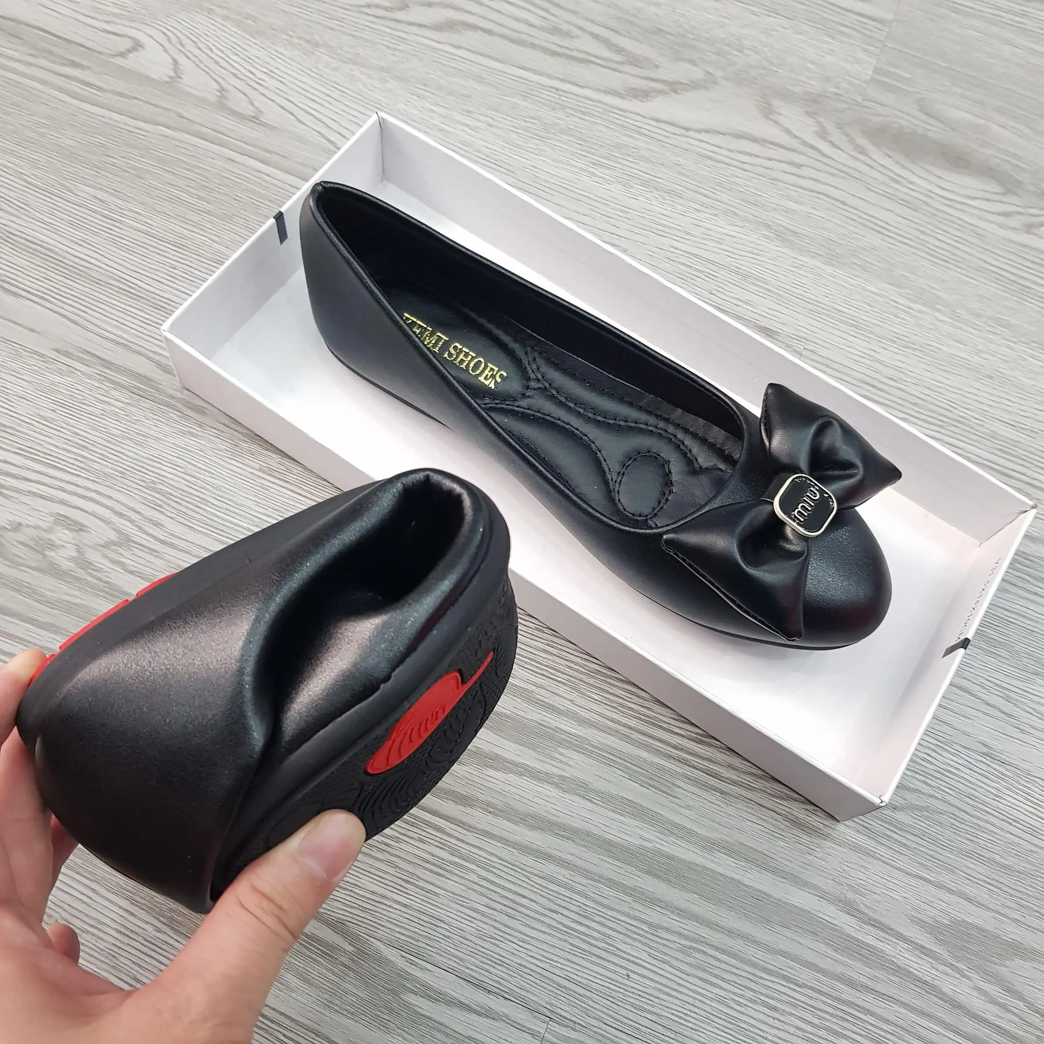 Giày búp bê bigsize có size ngoại cỡ từ 40-43 S05 nơ béo
