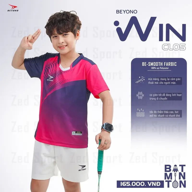 Áo cầu lông trẻ em Beyono Win CL05 6
