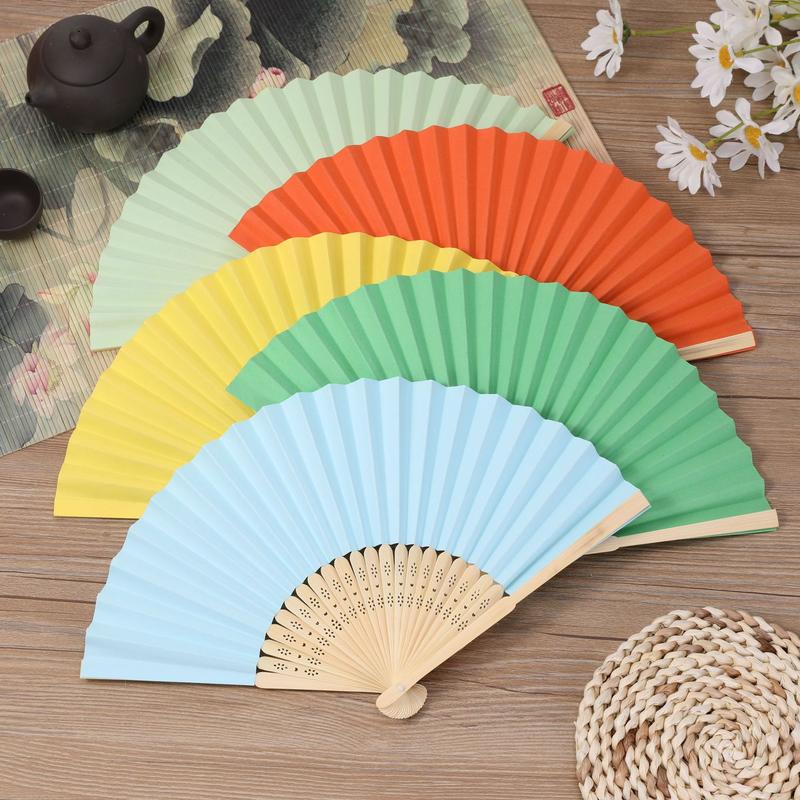 Paper Fan One Color Colorful Paper Fan, Paper Fan, Fan, Blank Folding Fan, Children'S Fan ...