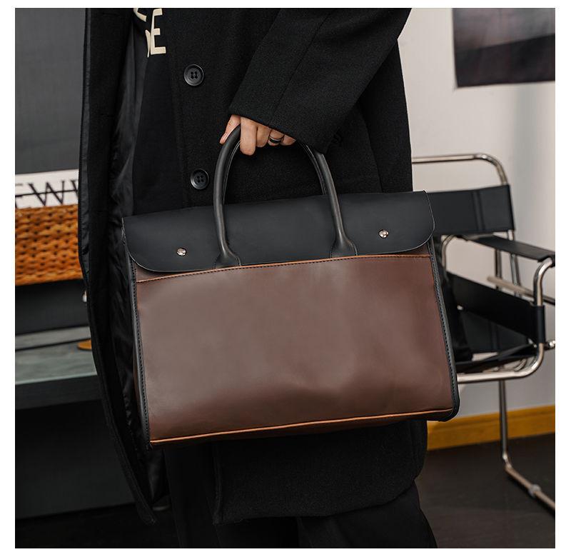 Product Introduction of Fashion Brand Retro Men'S Handbag Korean Style Crazy Horse Street Men'S Bag Backpack Crossbody Bag Casual Briefcase Computer Bag 9