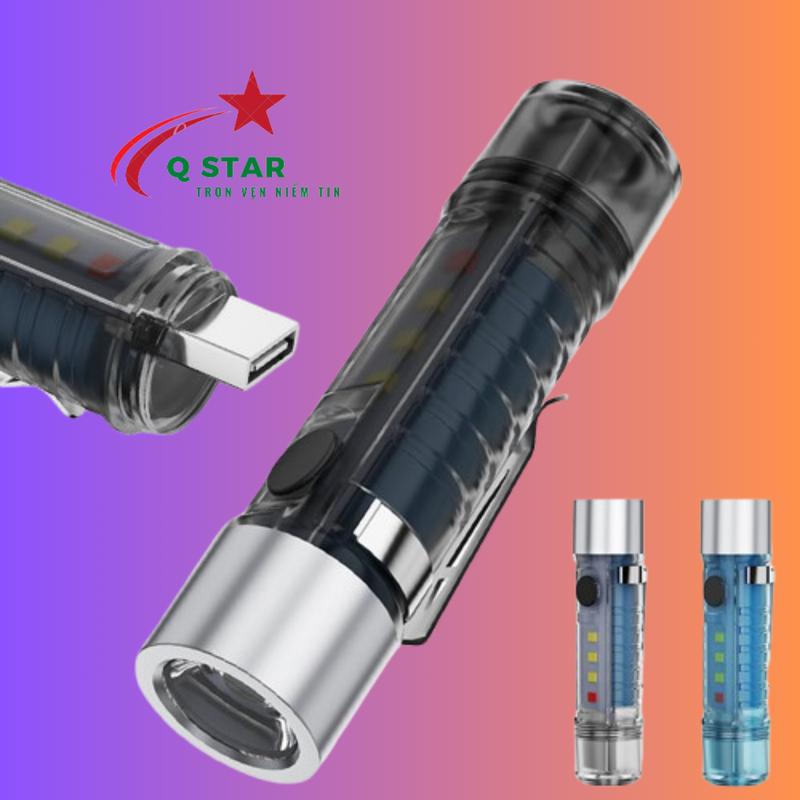  Đèn Pin Mini Móc Khoá SD 23 Với 6 Chế Độ Sáng Có Khuy Cài Nam Châm Đuôi Và Sạc Trực Tiếp Cổng USB-A 