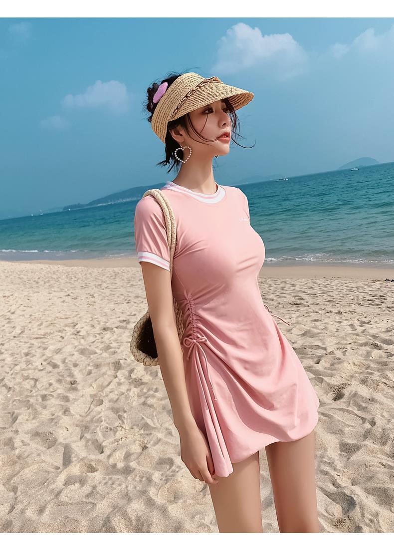 Product Introduction of Swimsuit Women's Hot Spring Belly Covering Slim South Korea Ins Super Fairy Conservative Student Split Sports 2021 New Two-Piece Suit 12
