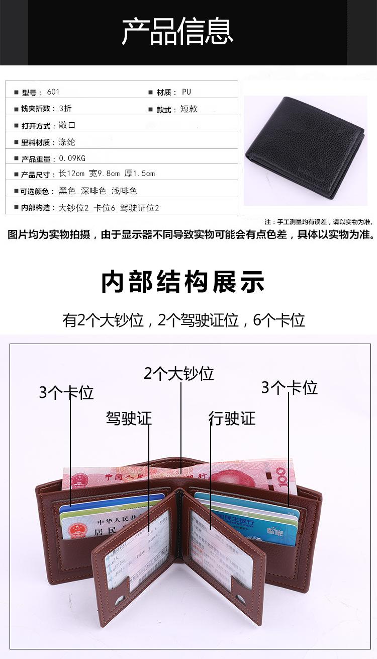 Product Introduction of Men's wallet short multi-card coin card holder 6