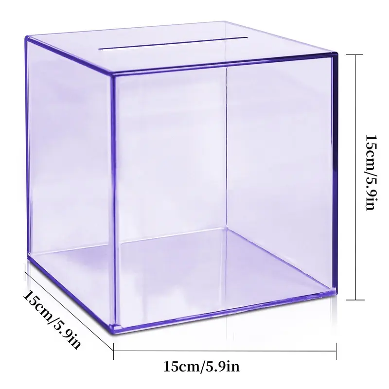 Transparent Simple Design Piggy Bank, 1 Count Money Saving Challenge Piggy Bank, Clear Acrylic Saving Box, Storage Box for Home Office, Summer for Gift, Bedroom Decorative Accessories, Boyfriend Gift, Desk Gadgets, Room Decor 7