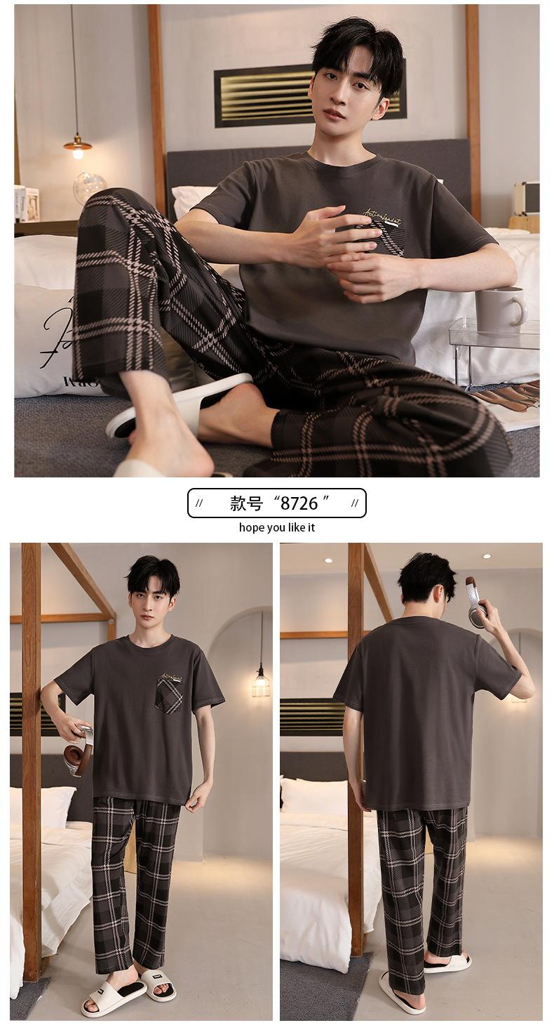 Product Introduction of Middle-Aged Father Men's Pajamas Summer Three-Piece Cotton Short Sleeve Thin plus Size Men's plus-Sized plus-Sized Homewear 12