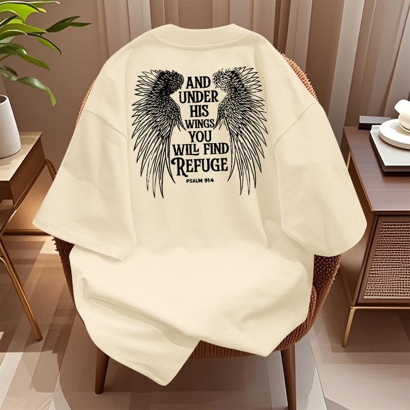 Áo Thun Ngắn Tay, Chất Liệu Cotton Mùa Hè, Thiết Kế In Hình, Phong Cách Thường Ngày Cổ Tròn, Dáng Rộng Vừa Vặn, Áo Nữ, Thoải Mái 4
