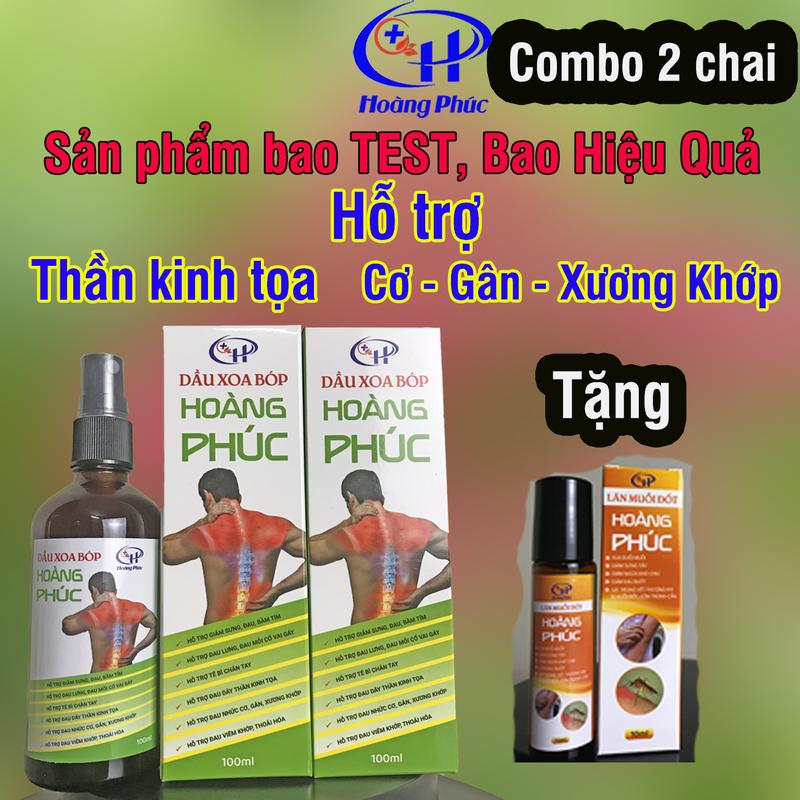 set 2 chai xịt xoa bóp hoàng phúc 100ml - Hỗ trợ về cơ xương khớp, đau lưng, đau mỏi  vai gáy, tê bì chân tay, đau dây thần kinh tọa