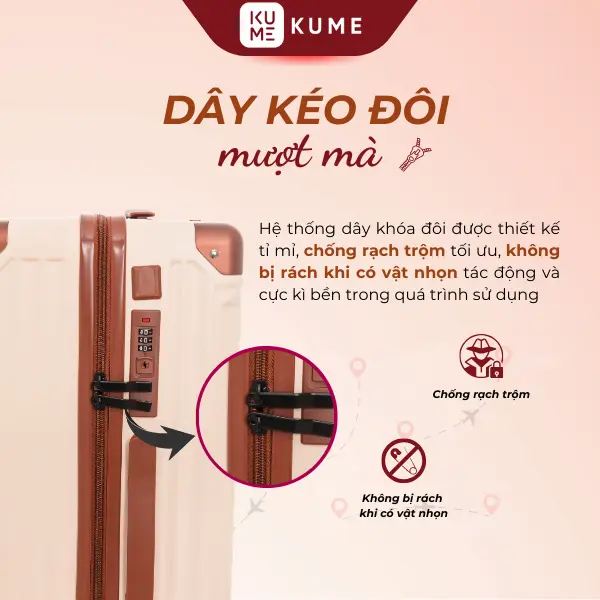 Vali Size 24 Cao Cấp | Aber Titan Frame 2407L | Vali Khoá Kéo Bo Góc Kim Loại, Khóa Số Âm Hiện Đại 5