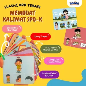 Membuat Kalimat Sederhana SPOK - Flashcard Terapi Kartu Wicara Speech Delay Autis ABK