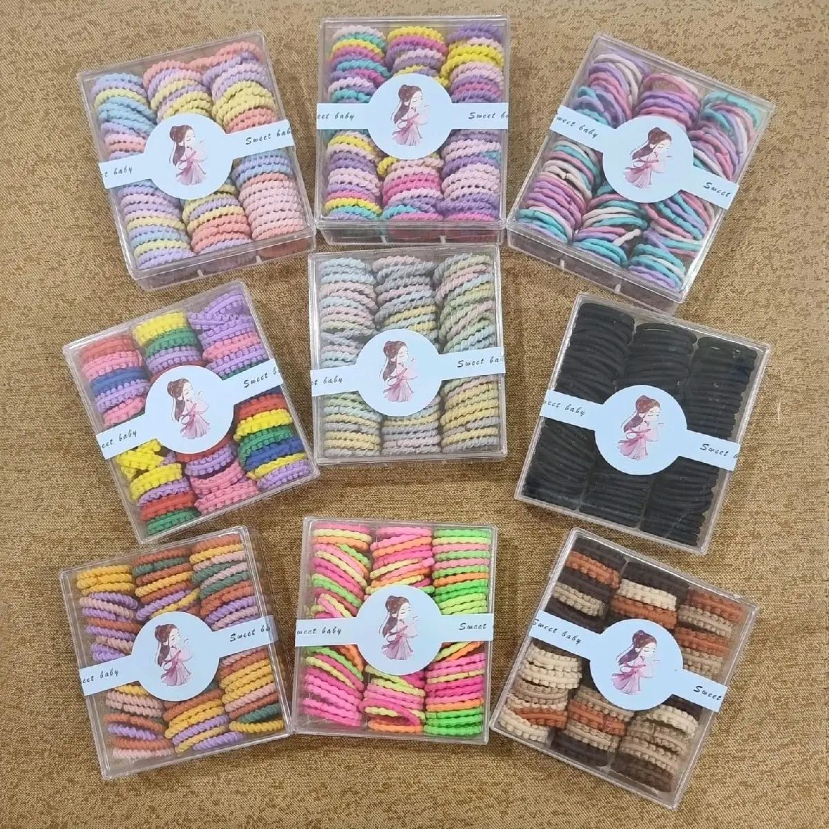 Paket Karet Rambut Elastis 9box mix free Bros 3pcs