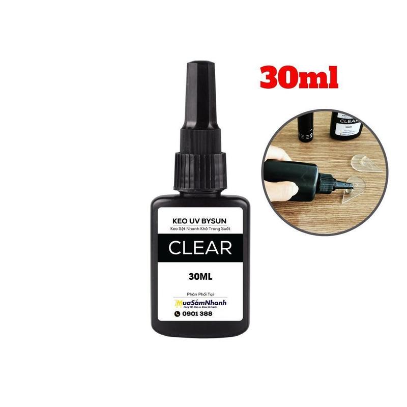 Keo UV dán Kính, Thép, Mica BySun Clear BB010 30ml
