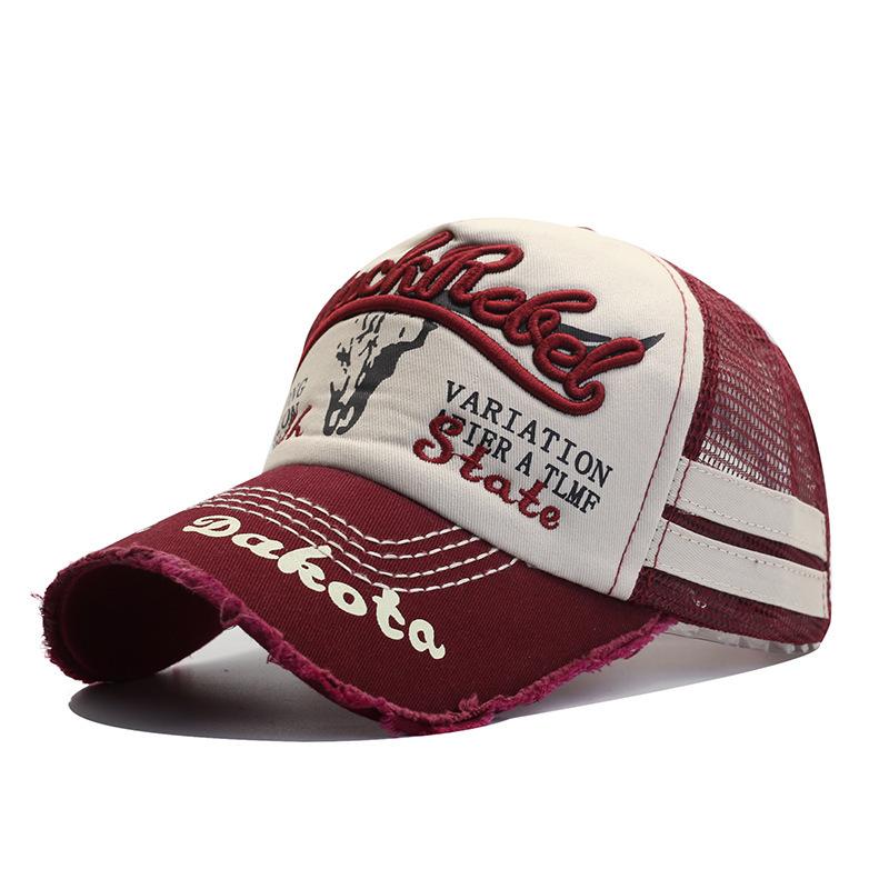 Mũ Bóng Chày Lưới Giặt Hàng Mới Về Dành Cho Nam Giới Thời Trang Xuân Hè Chất Liệu Denim Thêu Chữ Trên Cùng Mũ Lưỡi Trai Mũ Lưới