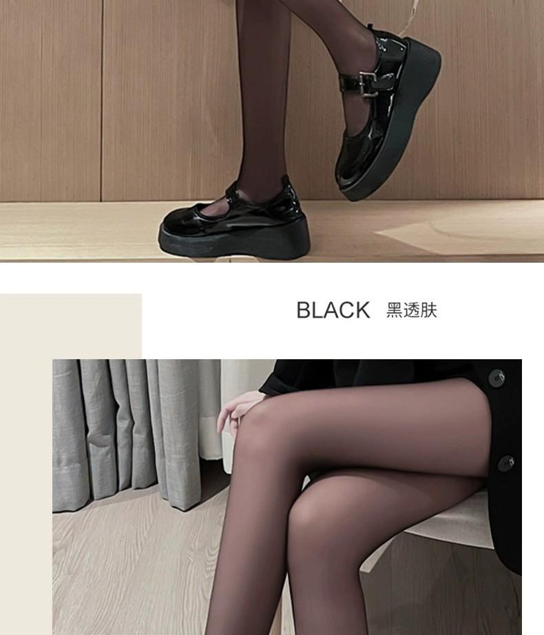 Product Introduction of New Autumn and Winter plus Size Sheer Tights Leggings Women's Fleece-lined Black Silk Superb Fleshcolor Pantynose Stewardess Gray Pantyhose 33