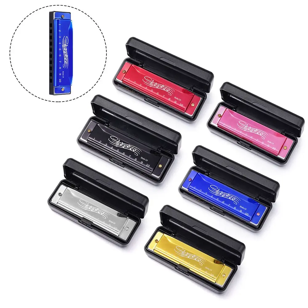 【Deals For New】 10 Holes Key of C Blues Harmonica Mouth Organ Beginners Educational Toys Gifts