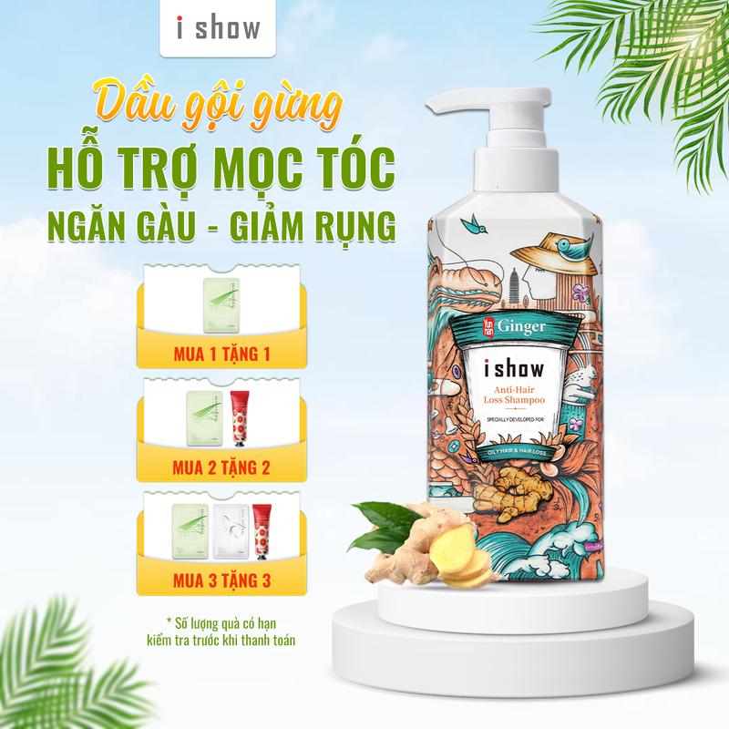 ishow - Dầu Gội Gừng iShow Ngăn Ngừa Rụng Tóc, Phục Hồi Hư Tổn - iShow Anti-Hair Loss Shampoo 300ml