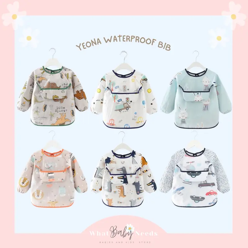 Yeona Waterproof Bib Celemek Baju Anak / Celemek Tahan Air / Slabber 0