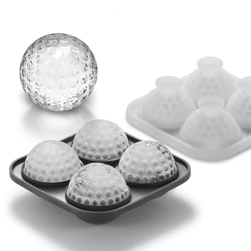 3D Ball Shaped Silicone Ice Cube Mold with Funnel, 1 Count Ice Cube Maker, Bar Accessories for Cocktail & Bourbon Drinks, Ideal Kitchenware Gift for Men & Whiskey Lovers 4