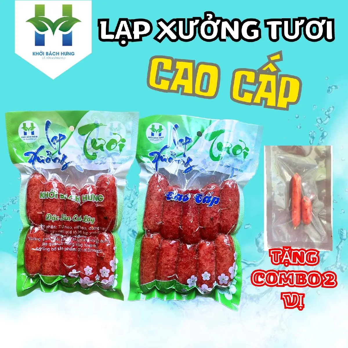 1Kg Lạp Xưởng Khởi Bách Hưng Cai Lậy Cao Cấp - Tươi Sấy Dẻo Truyền Thống [Tặng 2 Vị Lạp Tôm Và Khô] Vị Mặn Ngọt. Food