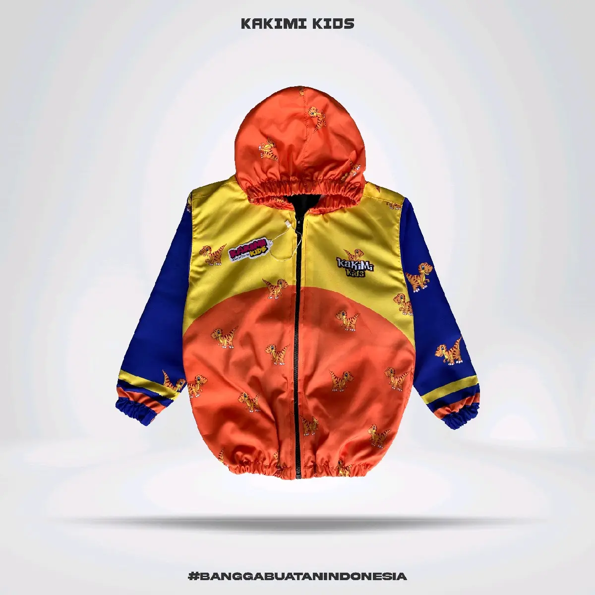 JAKET PARASUT ANAK MOTIF "T-REX" FULL PRINTING