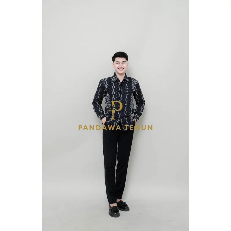 PANDAWA BAJU TENUN COUPLE PUSPA BLACK - KEBAYA COUPLE batik 2