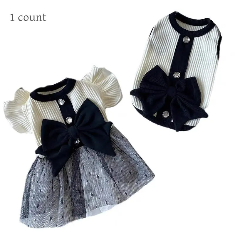 Bowknot Decor Pet Dress/ Pet Vest, 1 Count Cute Pet Clothing for Small Medium Large Dogs & Cats, Fashionable Pet Clothing for Spring & Summer