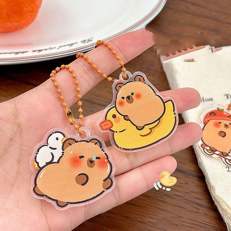 Capybara Matching Key Rings Cute Capybara Key Chain Cartoon All-purpose Key Ring Acrylic - TikTok ...