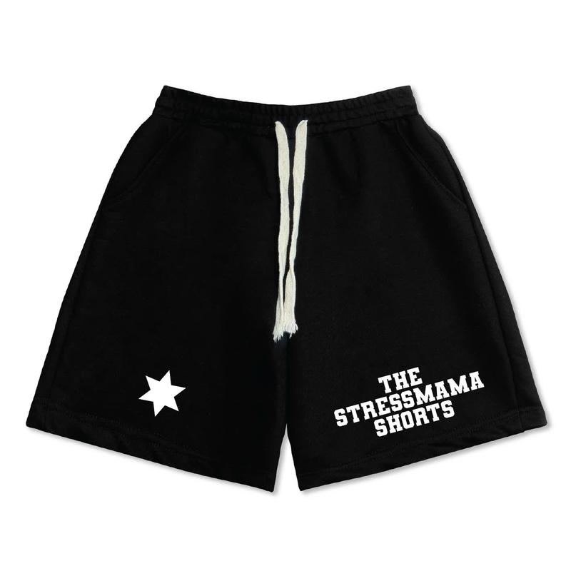 Quần shorts nam nữ The Xide quần đùi in hình STRESSMAMA form rộng chất cotton 2 chiều định lượng 250gr co giãn