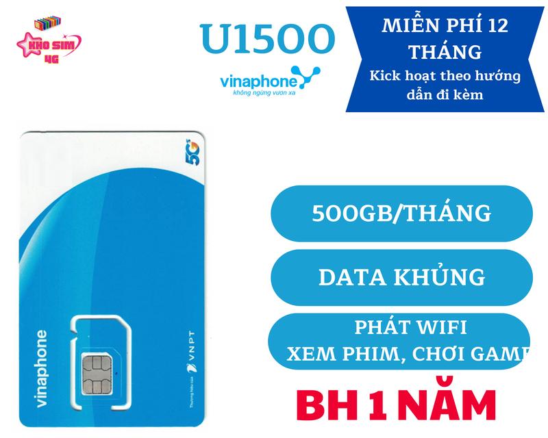 SIM 5G VINAPHONE U1500 500GB/THÁNG - SIM 1 NĂM - PHÁT WIFI - CHƠI GAME SIÊU KHOẺ - ĐĂNG KÝ CHÍNH CHỦ
