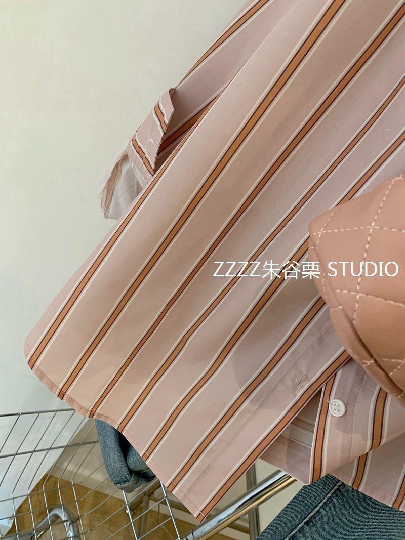 Product Introduction of Áo Sơ Mi Sọc, Ngoại Cỡ Cho Cô Gái Béo, Quần Áo Mùa Xuân Và Mùa Thu Cho Nữ, Dáng Rộng Vừa Vặn, 100,00kg, Phong Cách Phương Tây, Áo Sơ Mi Mỏng, Thời Trang Ins, Hàng Mới Về Năm 2024 Women Top 4