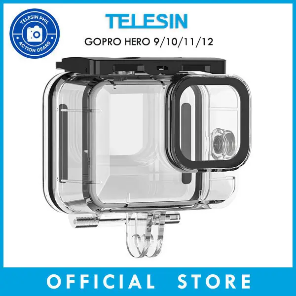 TELESIN Waterproof Protection Underwater Dive Housing Shell Case for GoPro Hero 12, 11, 10, 9 Action Cameras GP-WTP-901 Accessories
