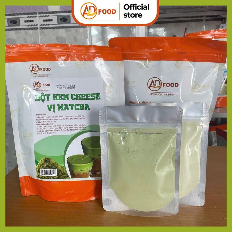 200g Bột kem cheese Matcha ADFOOD- làm topping đồ uống, topping cream bột  milk foam muối biển, bánh ngọt matcha kem cheese, cà phê phủ matcha kem cheese...
