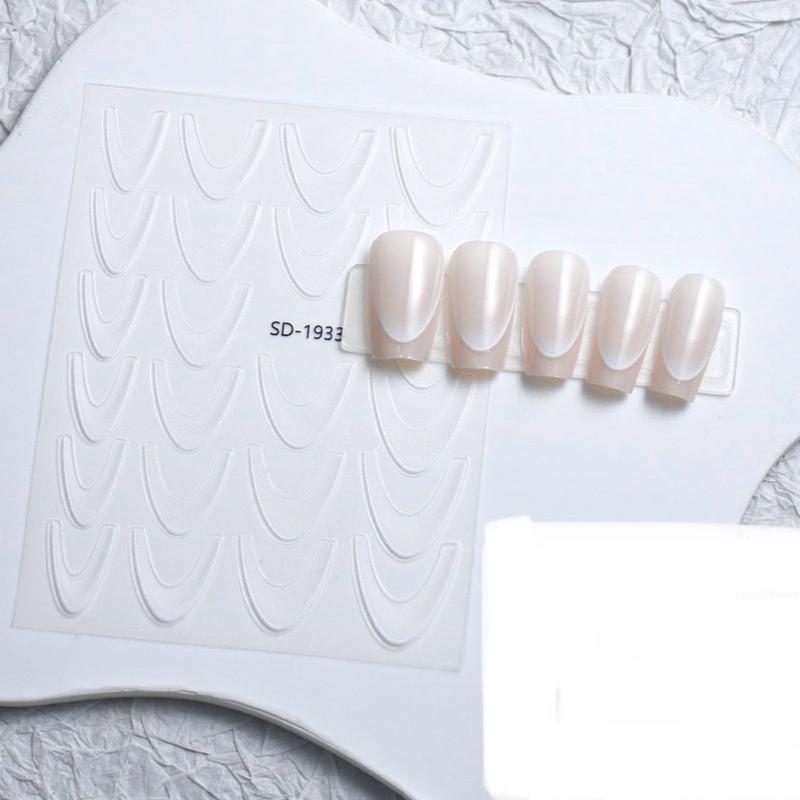 Hình dán 1 stick fen dặm màu trắng  lụa loại đẹp , phụ kiện làm nail nữ 0