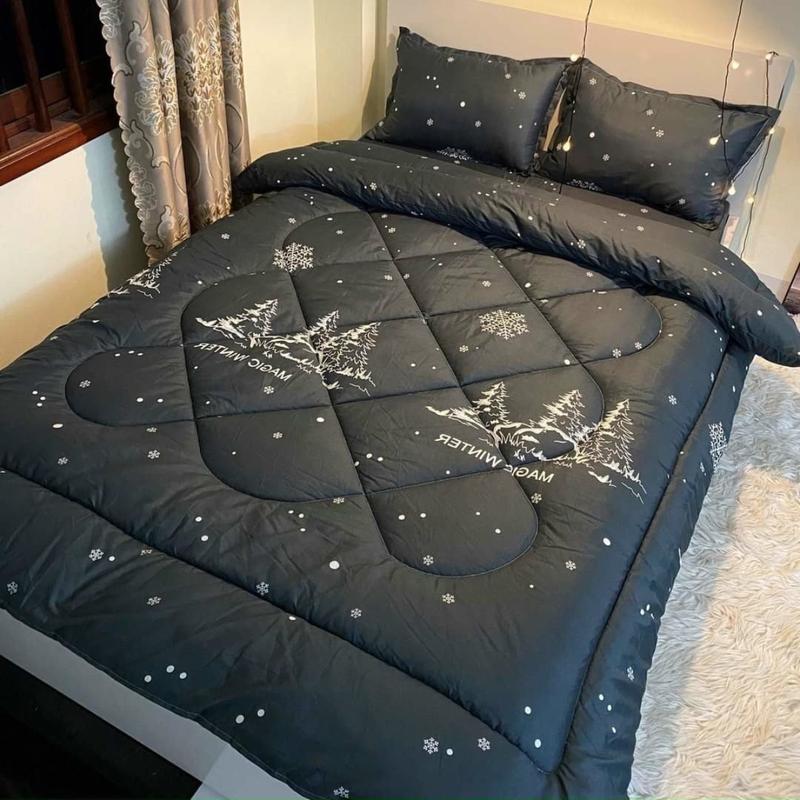 Chăn thu đông mền phao trần bông ấm áp cotton poly dùng được 2 mặt - kích thước 1m8*2m - mẫu mã đa dạng - [VỊT HỒNG] 9