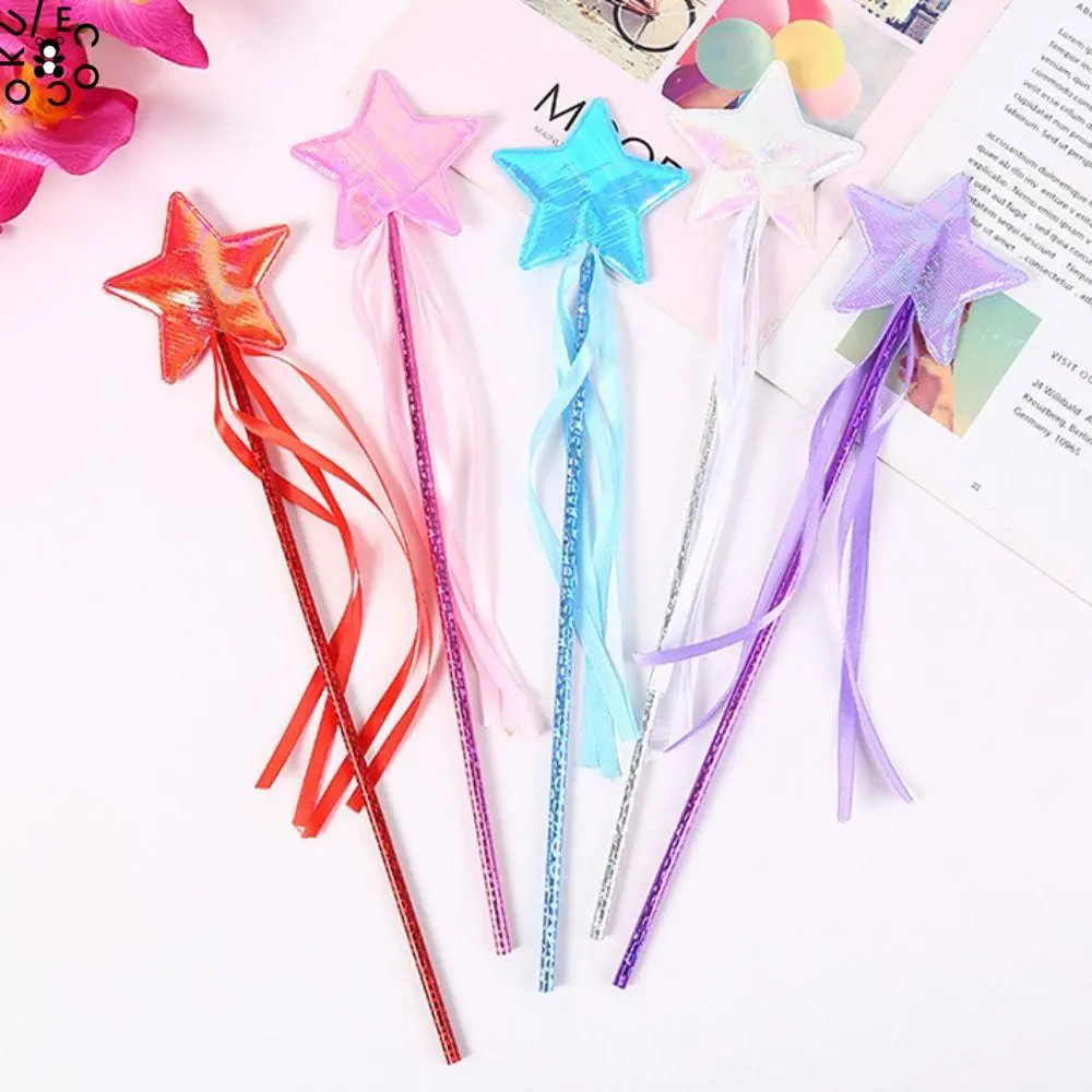 ECOCOKU Wedding Dreamlike Star Fairy Wand Five Pointed Star Role-playing Princess Wand Plastic Cute Kids Stick Wand Birthday Gift