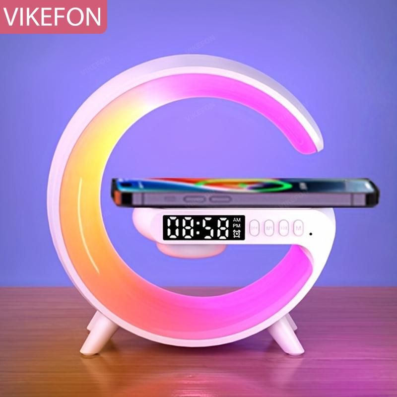 Multifunction Wireless Charger Pad Stand Speaker RGB Night Light Fast Charging Station For iPhone 8-16 Samsung Xiaomi Huawei 0