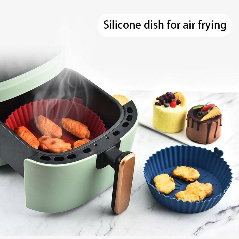 Silicone Air Fryer Liner, 3Counts/set Round Air Fryer Liner, Reusable Heat Resistant Oven Accessories, Easy to Clean, Suitable for Air Fryer, Kitchen Appliances, Food Safe Oven Accessories 2