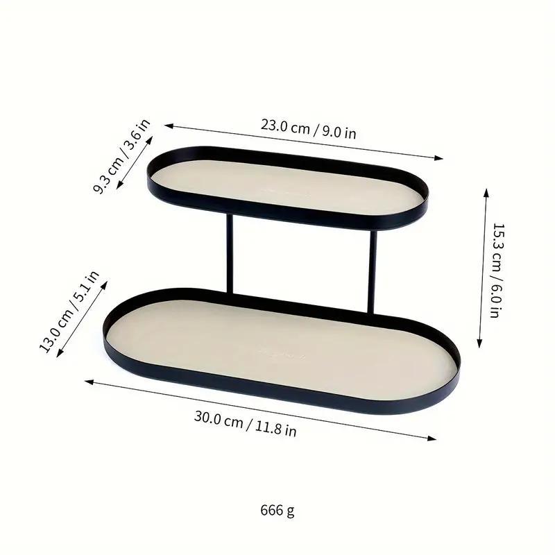 Double Layer Oval Shaped Storage Rack, Multi-functional Storage Rack, Cosmetic Storage Box, Home Organizer for Living Room, Bedroom, Bathroom 1
