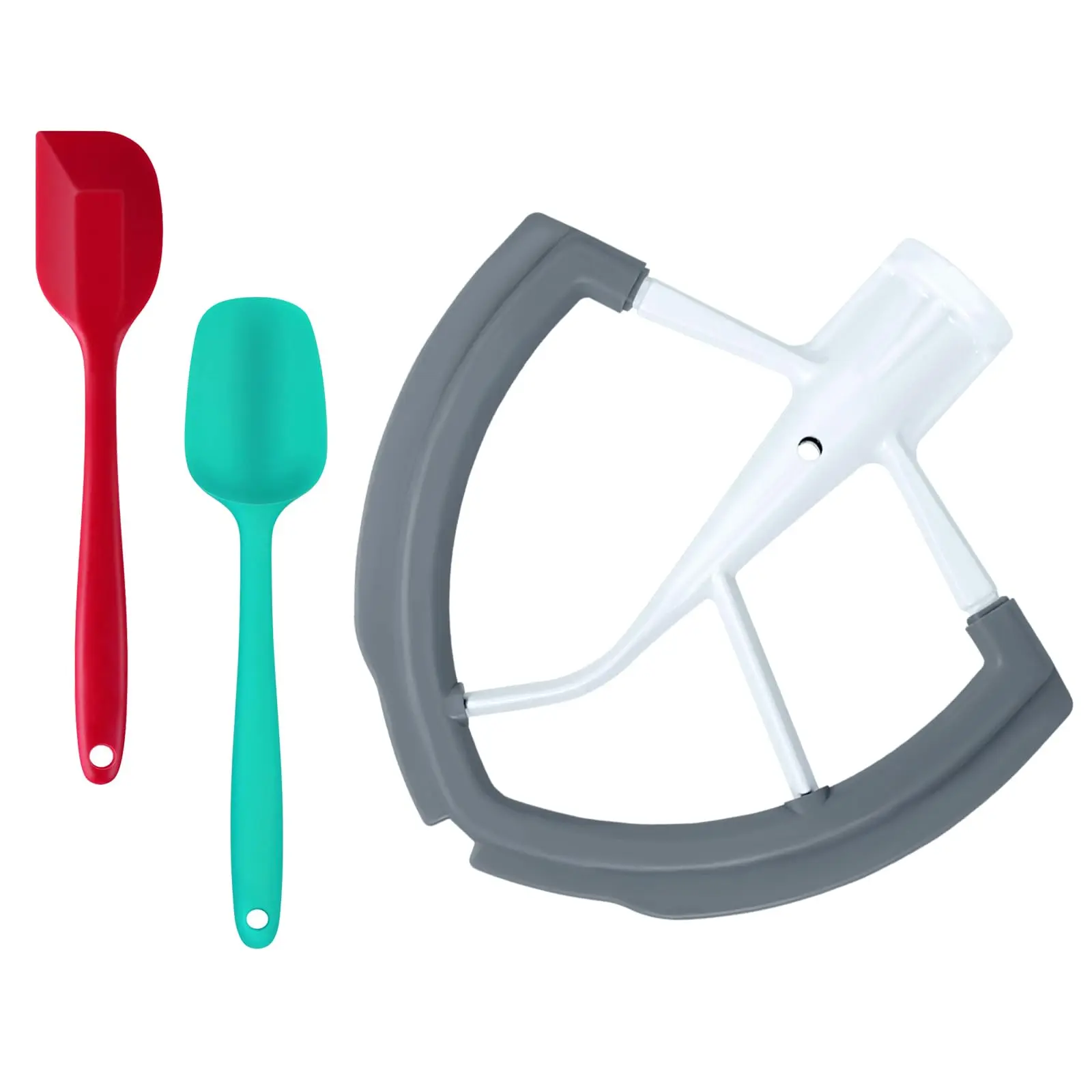 Flex Edge Beater for Kitchenaid Mixer, Blender Attachment with 2 Silicone Cooking Utensils, Kitchen Appliance Parts for KitchenAid 6 Stand Mixer