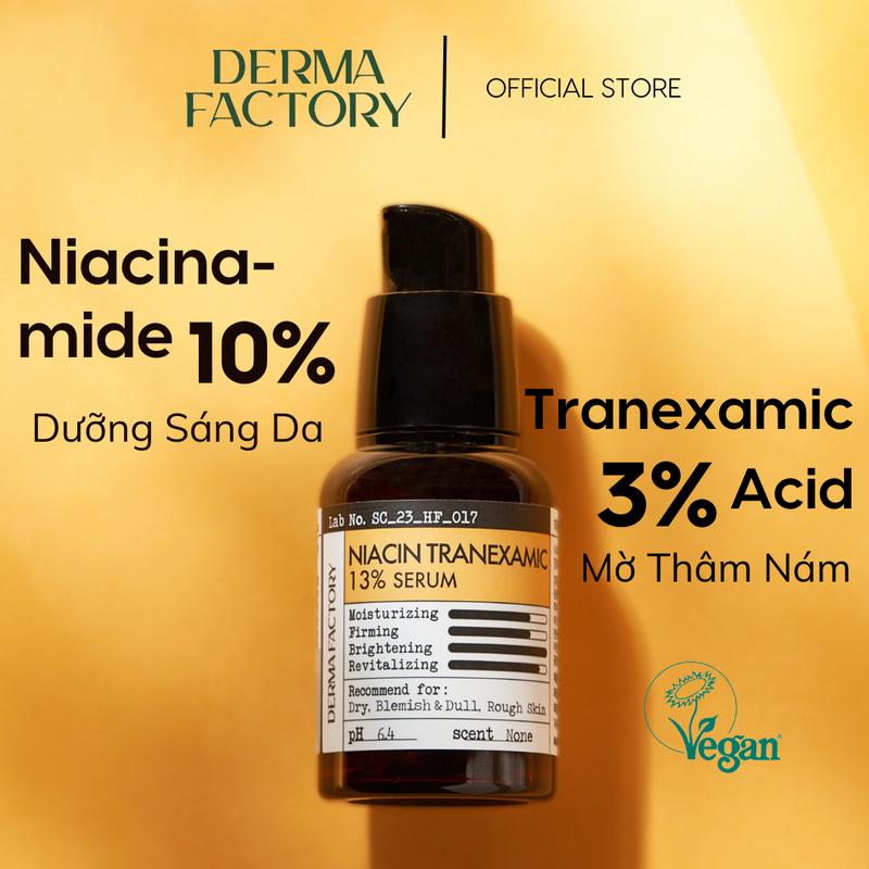 Tinh chất dưỡng trắng da mờ thâm nám Derma Factory Niacin Tranexamic 13% Serum