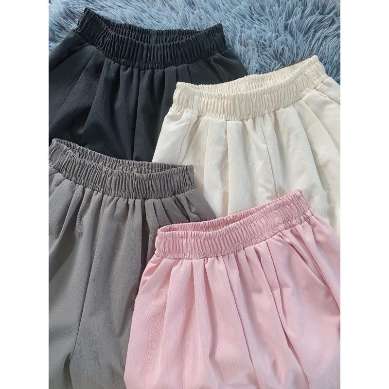 [COMBO 2 QUẦN] Quần Đũi Nhăn Ống Suông Nữ Dáng Rộng Cạp Chun Lưng Cao Có Túi Trước Pants 6
