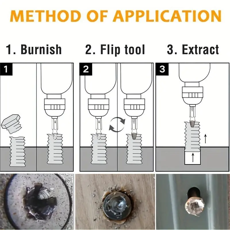 Damaged Screw Extractor Set, Easy Out Bolt Extractor, Stripped Broken Screw Remover, Power Tool Accessories 2